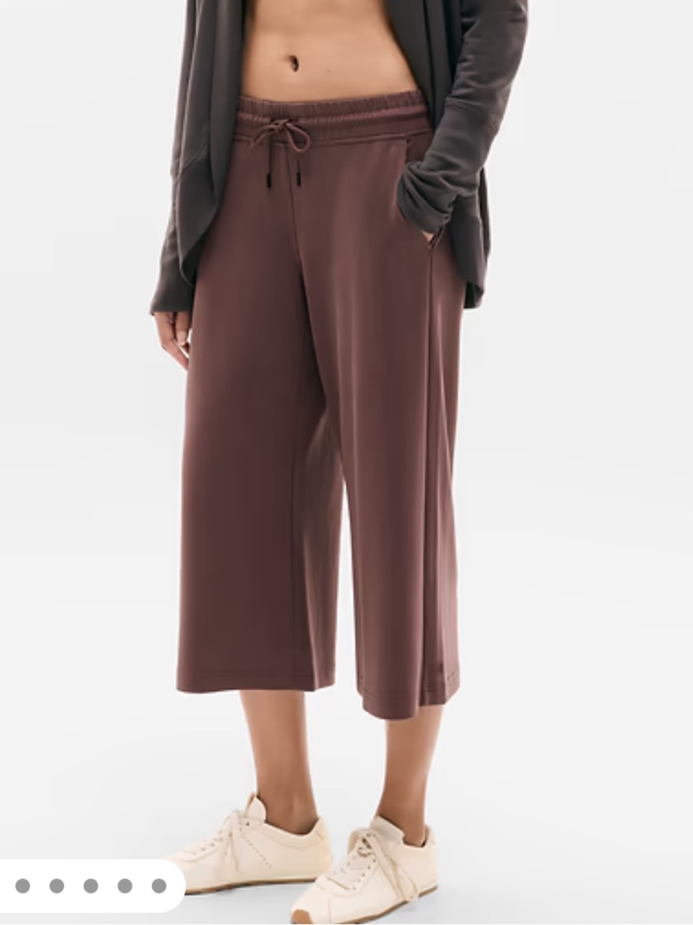 Athleta Seasoft Wide Crop Pant brown size Large Tall